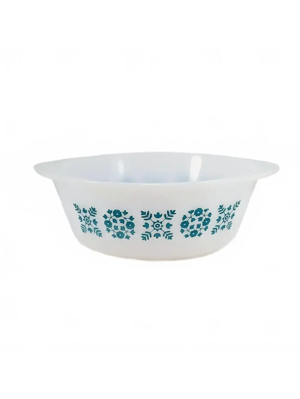 Glasbake Turquoise Blue Snowflake Casserole Dish J-512